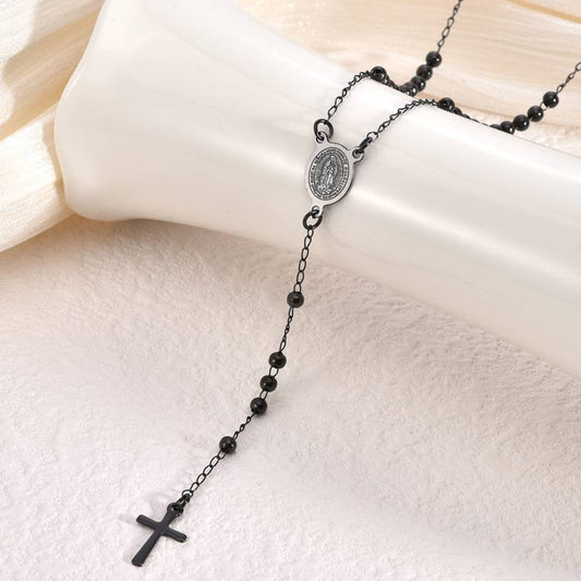 COLLANA ROSARIO NERA
